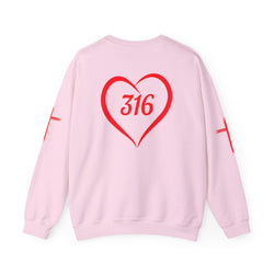 Collection of 316 Heart Graphic Unisex Crewneck Sweatshirt - Cozy Casual Love in a gallery layout