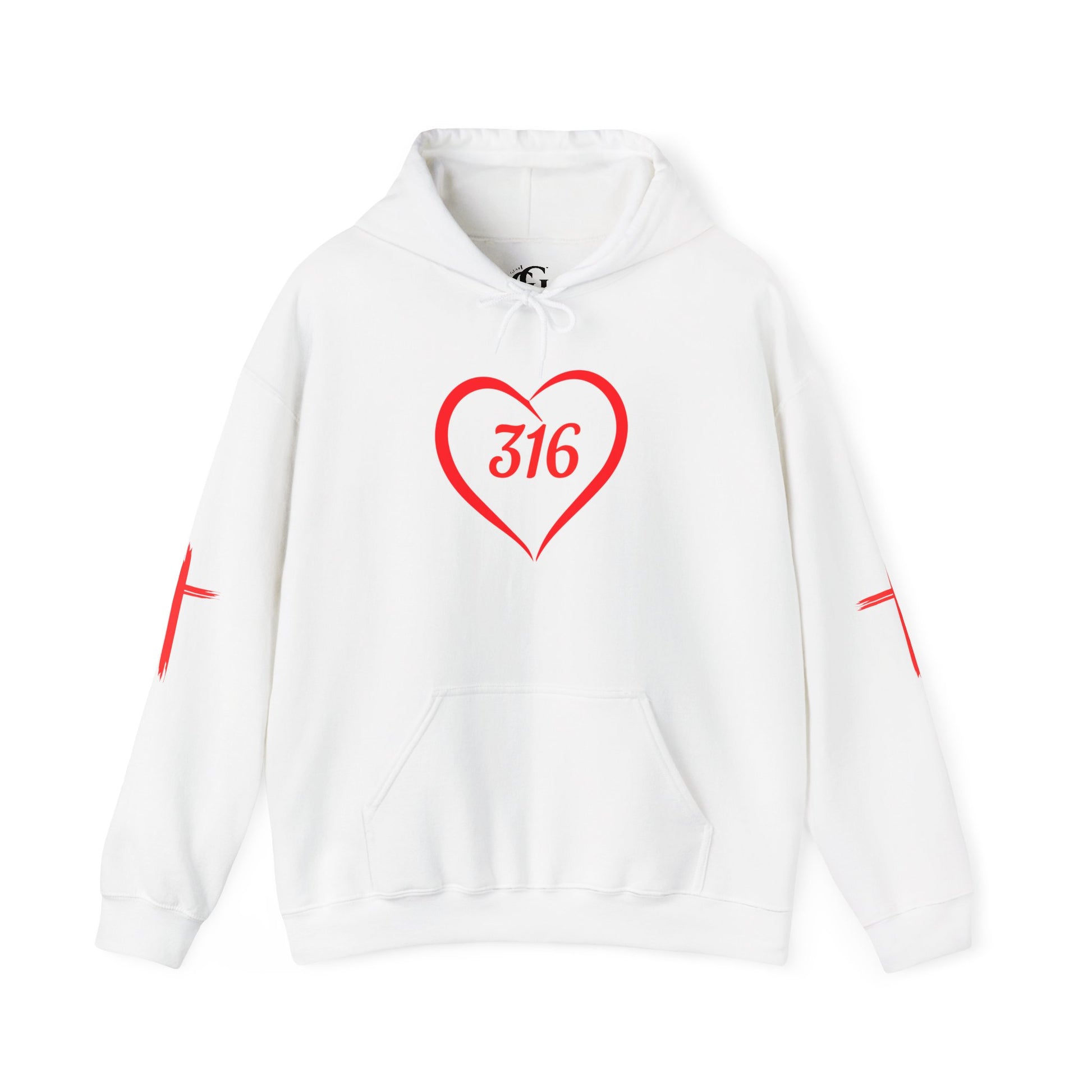 Heart 316 Unisex Heavy Blend Hooded Sweatshirt - Comfortable Faith-Inspired Apparel