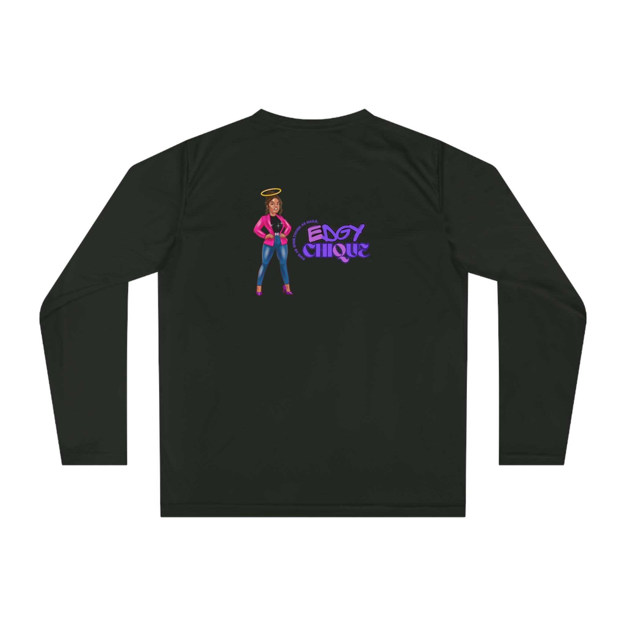 Collection of Performance Long Sleeve Shirt - Edgy Clique Graphic Tee for Active Lifestyle in a gallery layout