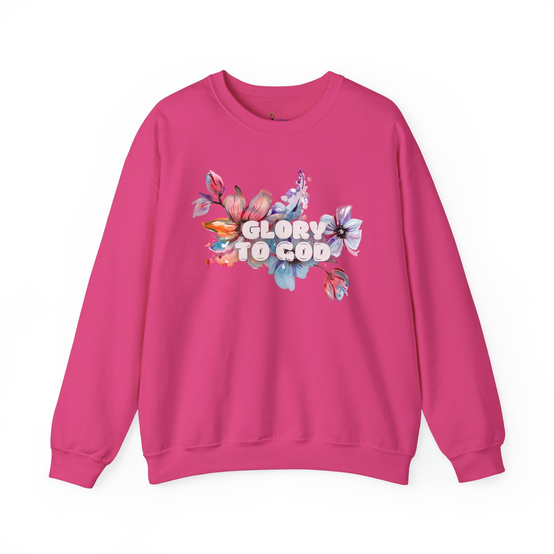 "Glory to God" Floral Crewneck Sweatshirt: no-chenille patch