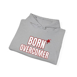 Collection of Born Overcomer - Unisex Heavy Blend Hoodie - Inspirational Sweatshirt for Everyday Comfort in a gallery layout