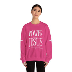 Collection of Power In the Name of Jesus Unisex Crewneck Sweatshirt for Comfort Lovers in a gallery layout