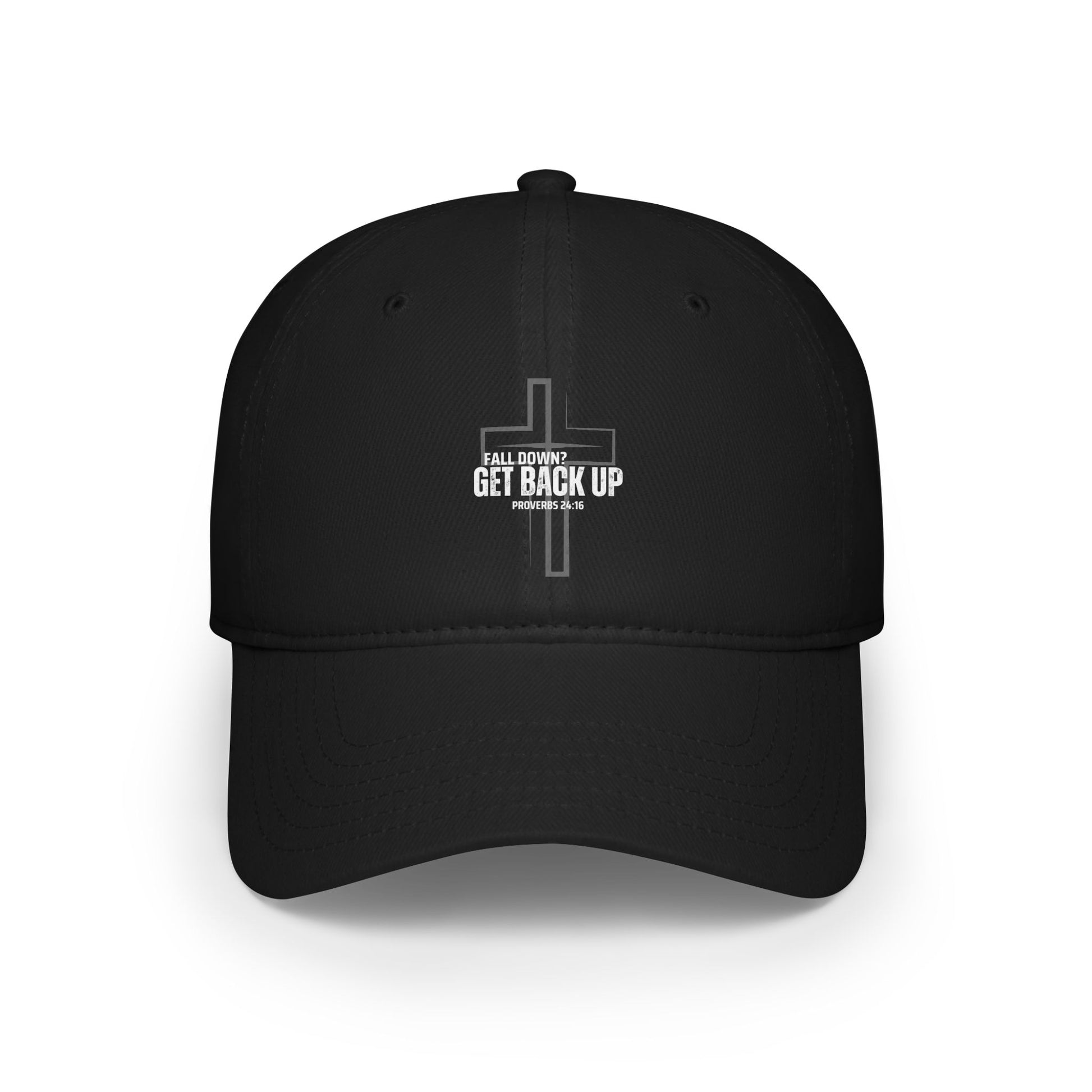 Inspirational Low Profile Baseball Cap - "Get Back Up" Faith-Based Hat