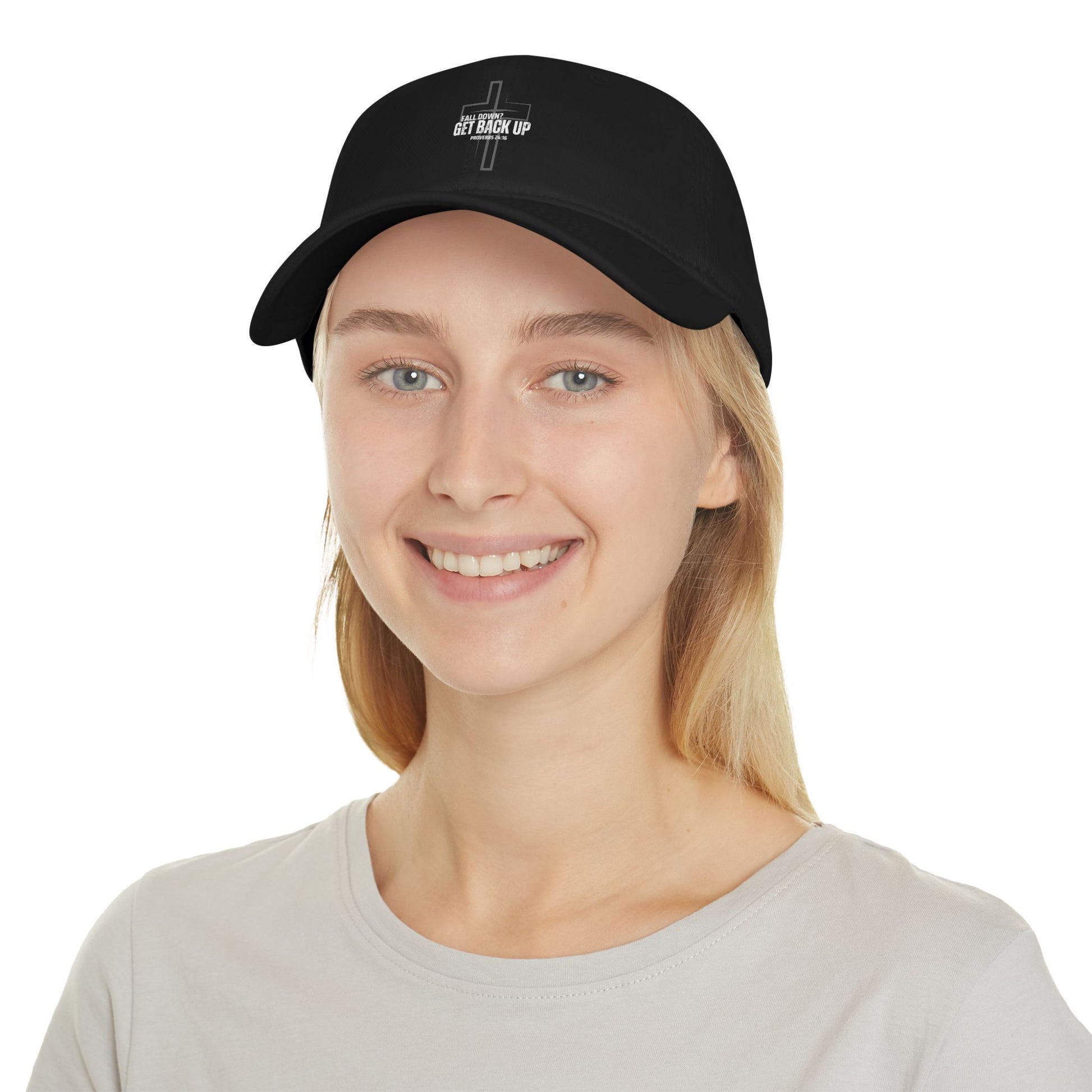 Inspirational Low Profile Baseball Cap - "Get Back Up" Faith-Based Hat