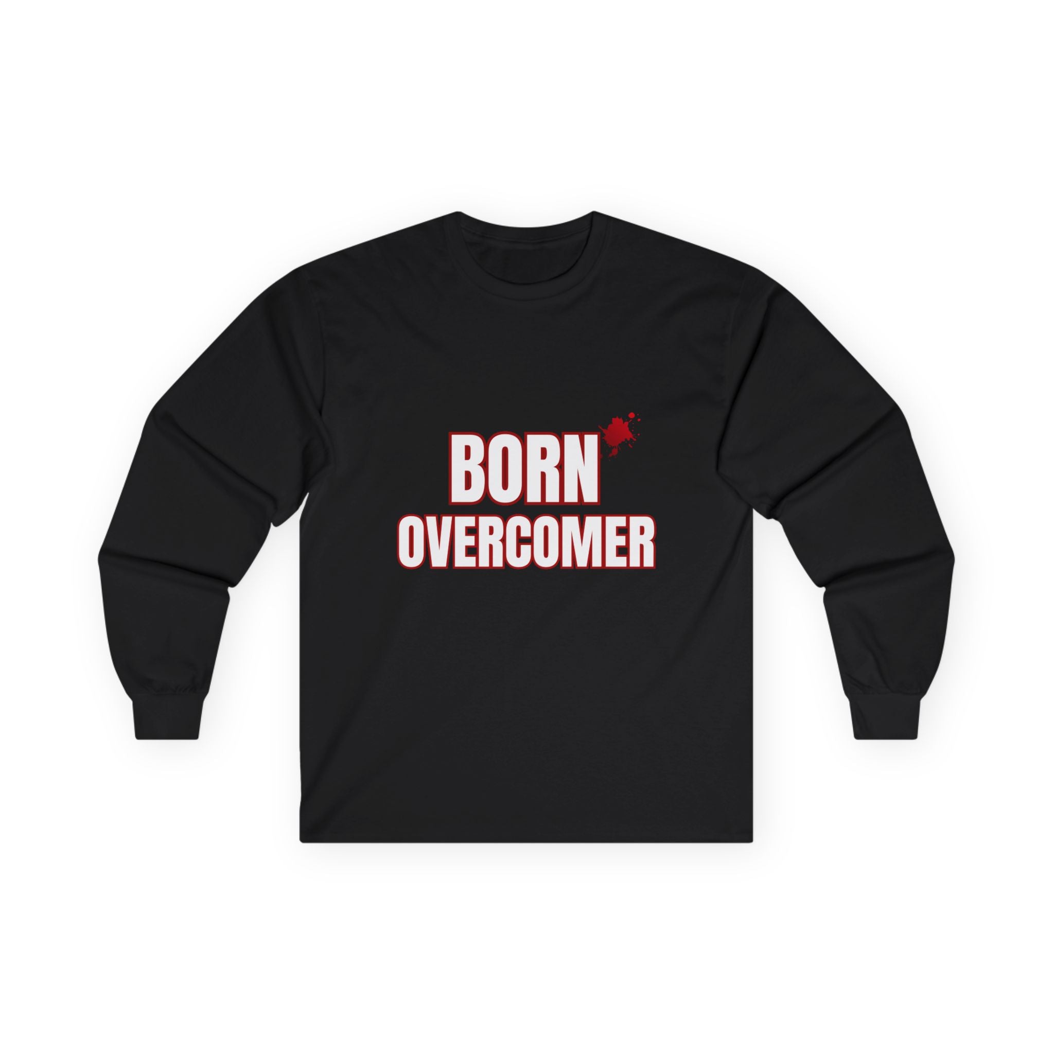 Collection of Born Overcomer Unisex Long Sleeve Tee - Inspirational Motivational Shirt in a gallery layout