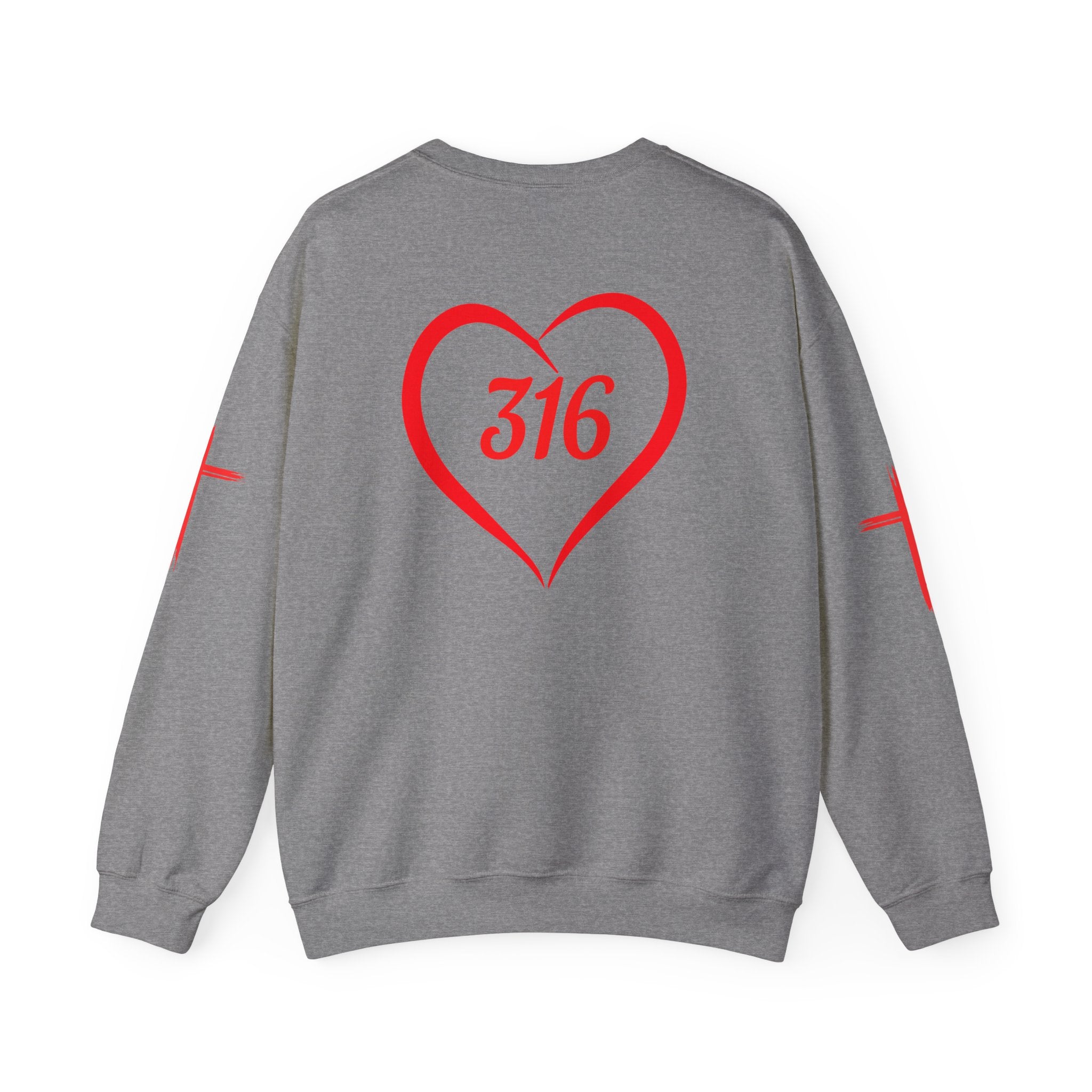 Collection of 316 Heart Graphic Unisex Crewneck Sweatshirt - Cozy Casual Love in a gallery layout