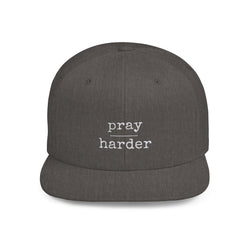 Collection of Pray Harder Flat Bill Snapback Hat - Motivational Cap for Daily Inspiration in a gallery layout