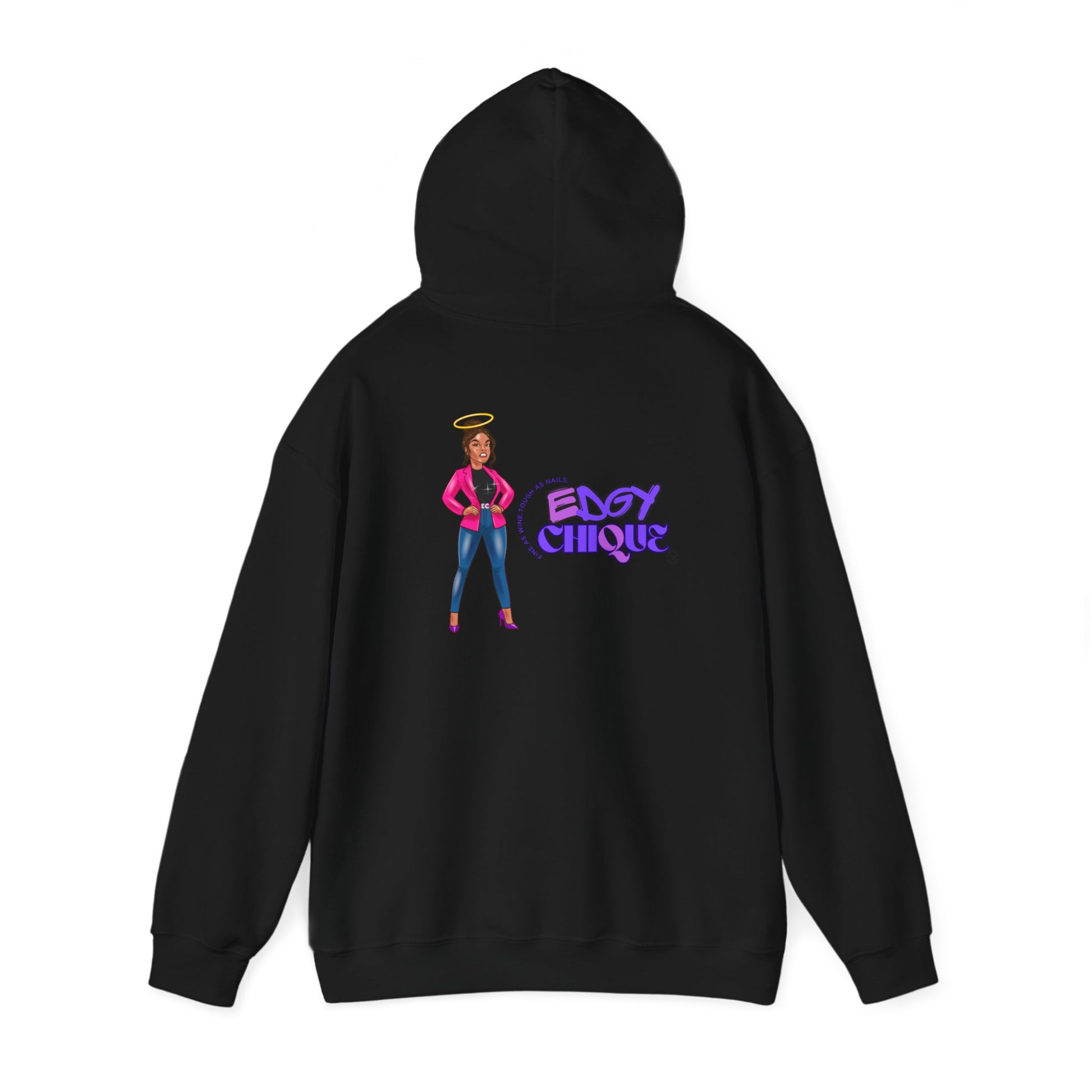 Edgy Chique Unisex Heavy Blend™ Hooded Sweatshirt - Trendy Graphic Pullover for Streetwear Enthusiasts