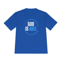 Collection of "God is Able" Unisex Moisture Wicking Tee in a gallery layout