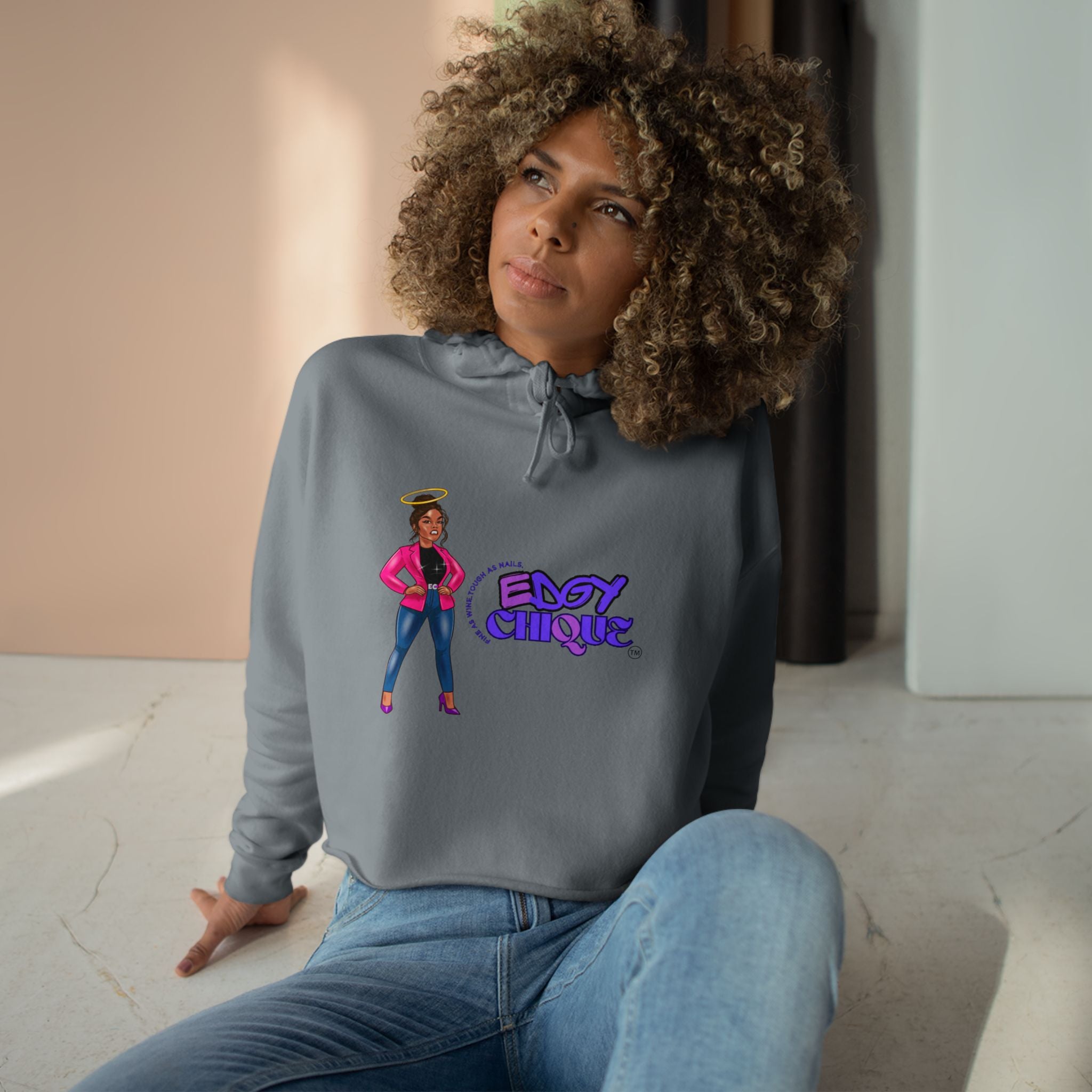 Collection of Edgy Chique Crop Hoodie in a gallery layout