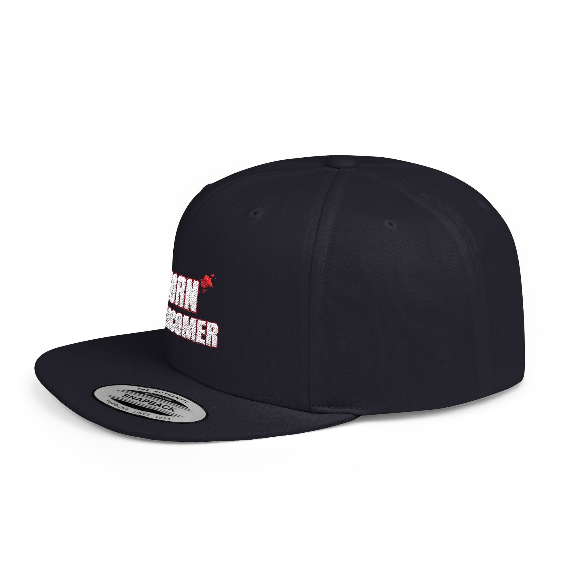 Born Overcomer Flat Bill Snapback Cap - Inspirational Hat for Motivated Individuals