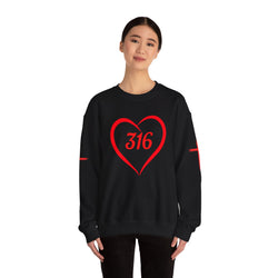 Collection of 316 Heart Graphic Unisex Crewneck Sweatshirt - Cozy Casual Love in a gallery layout