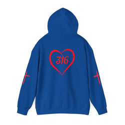 Collection of Heart 316 Unisex Heavy Blend Hooded Sweatshirt - Comfortable Faith-Inspired Apparel in a gallery layout