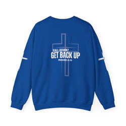 Collection of Inspirational Crewneck Sweatshirt - 'Get Back Up' Proverbs 24:16 in a gallery layout