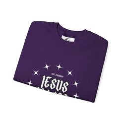 Collection of Faith-Inspired Unisex Heavy Blend Crewneck Sweatshirt - 'Jesus Is Lord' Design in a gallery layout