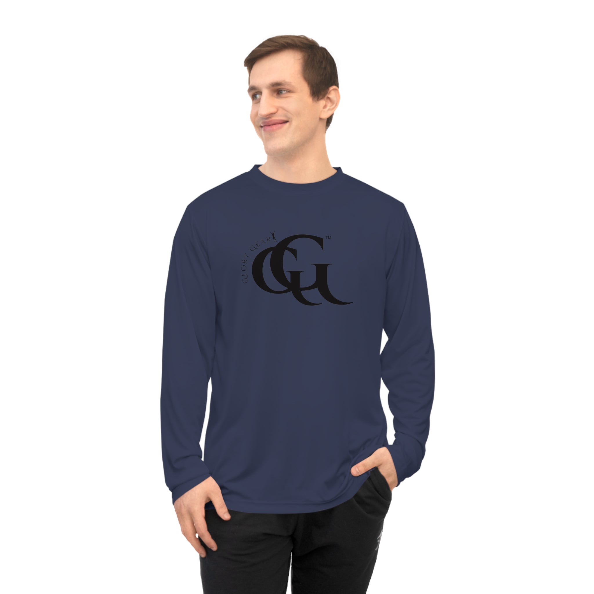 Collection of Unisex Performance Long Sleeve Shirt - 'Glory Gear' Athletic Tee for Fitness Enthusiasts in a gallery layout