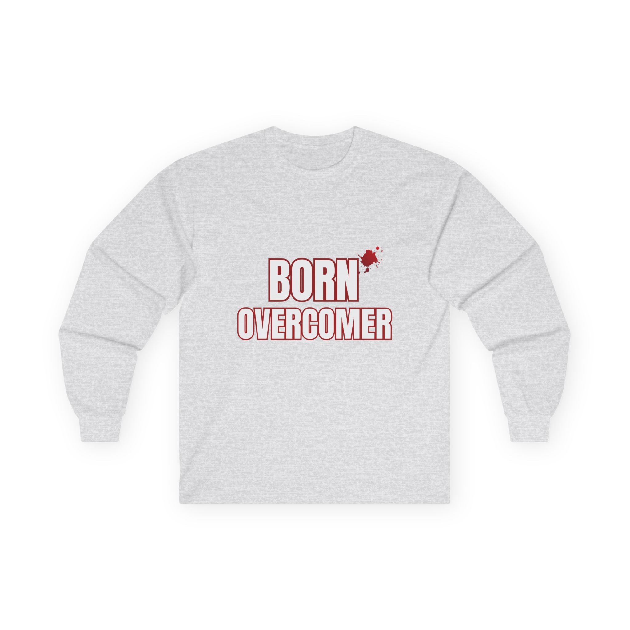 Collection of Born Overcomer Unisex Long Sleeve Tee - Inspirational Motivational Shirt in a gallery layout