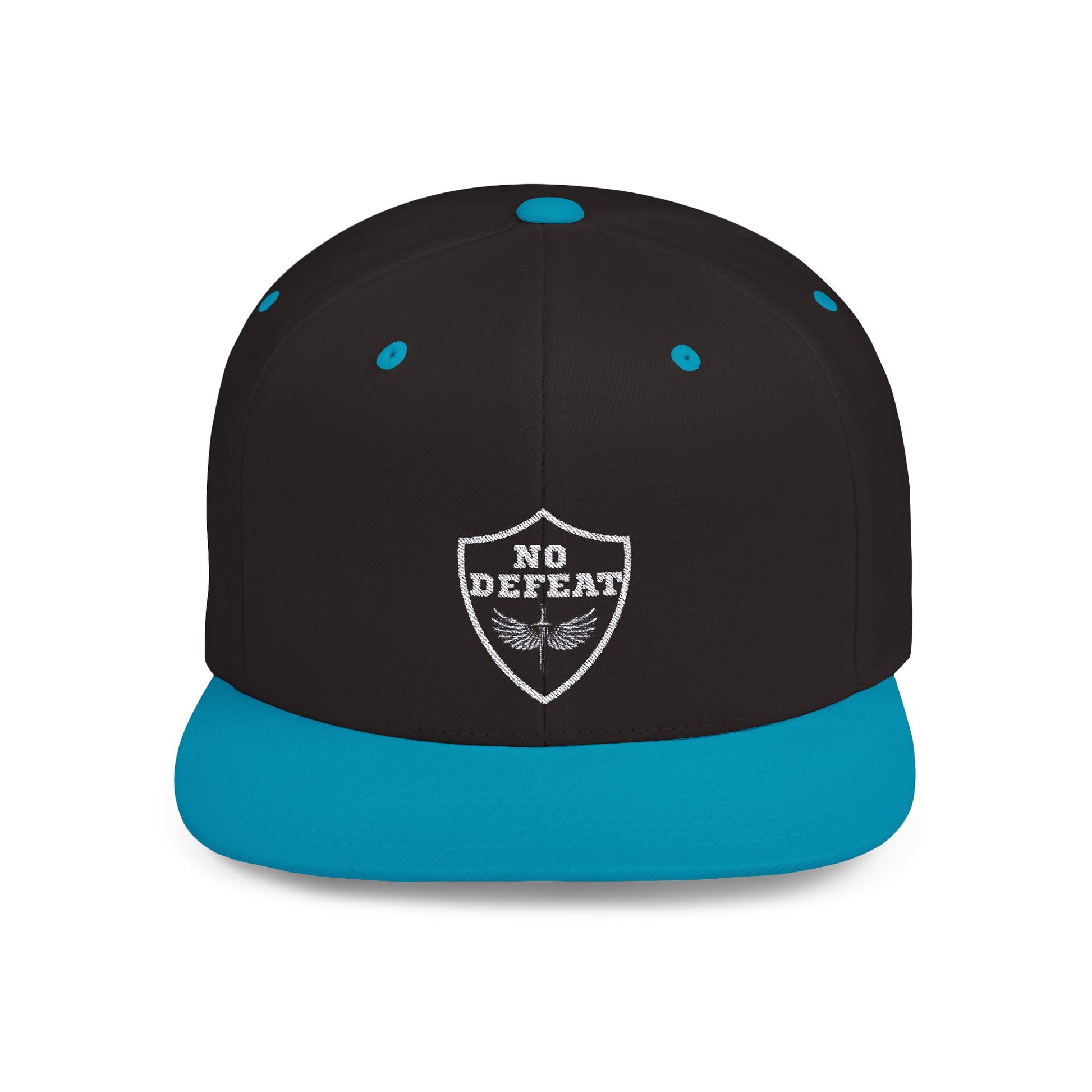 No Defeat Flat Bill Snapback Hat - Perfect for Casual Outings and Celebrations