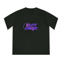 Collection of Edgy Chique Women's V-Neck Performance T-Shirt - Bold Graphic Tee for Active Lifestyle in a gallery layout