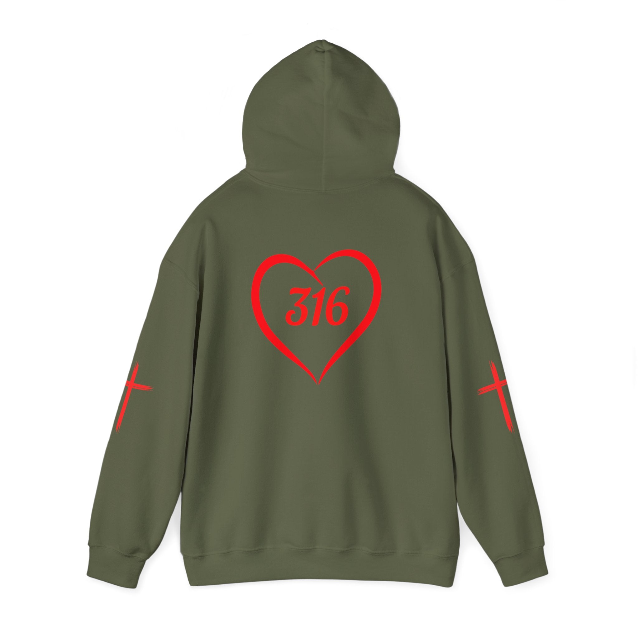 Collection of Heart 316 Unisex Heavy Blend Hooded Sweatshirt - Comfortable Faith-Inspired Apparel in a gallery layout