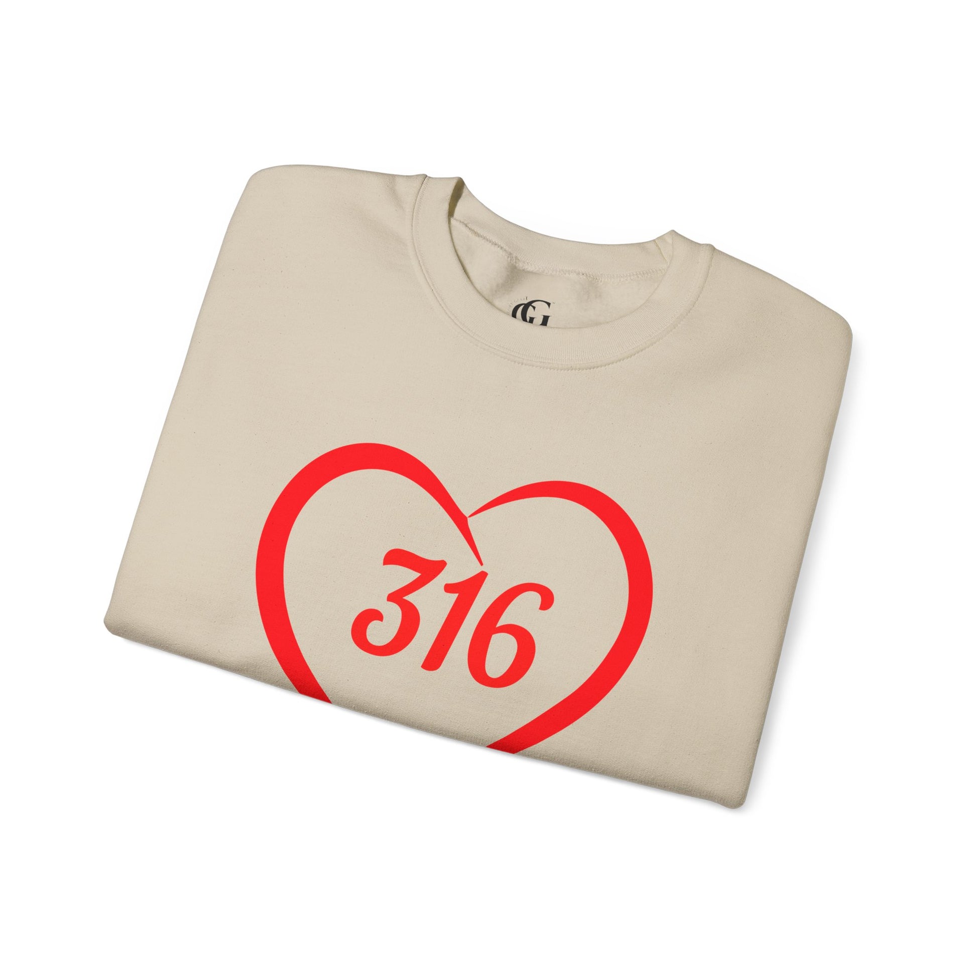 316 Heart Graphic Unisex Crewneck Sweatshirt - Cozy Casual Love