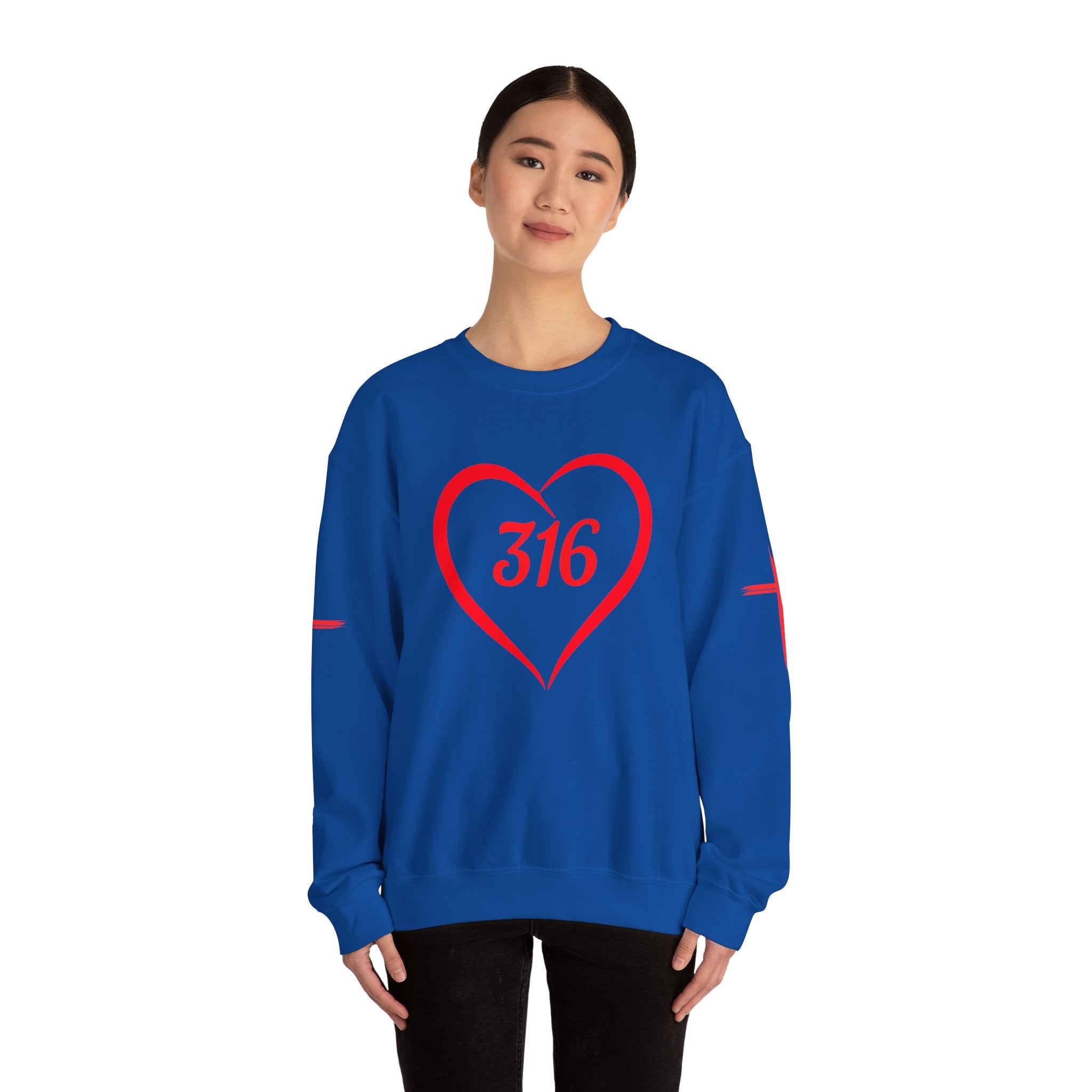 Collection of 316 Heart Graphic Unisex Crewneck Sweatshirt - Cozy Casual Love in a gallery layout