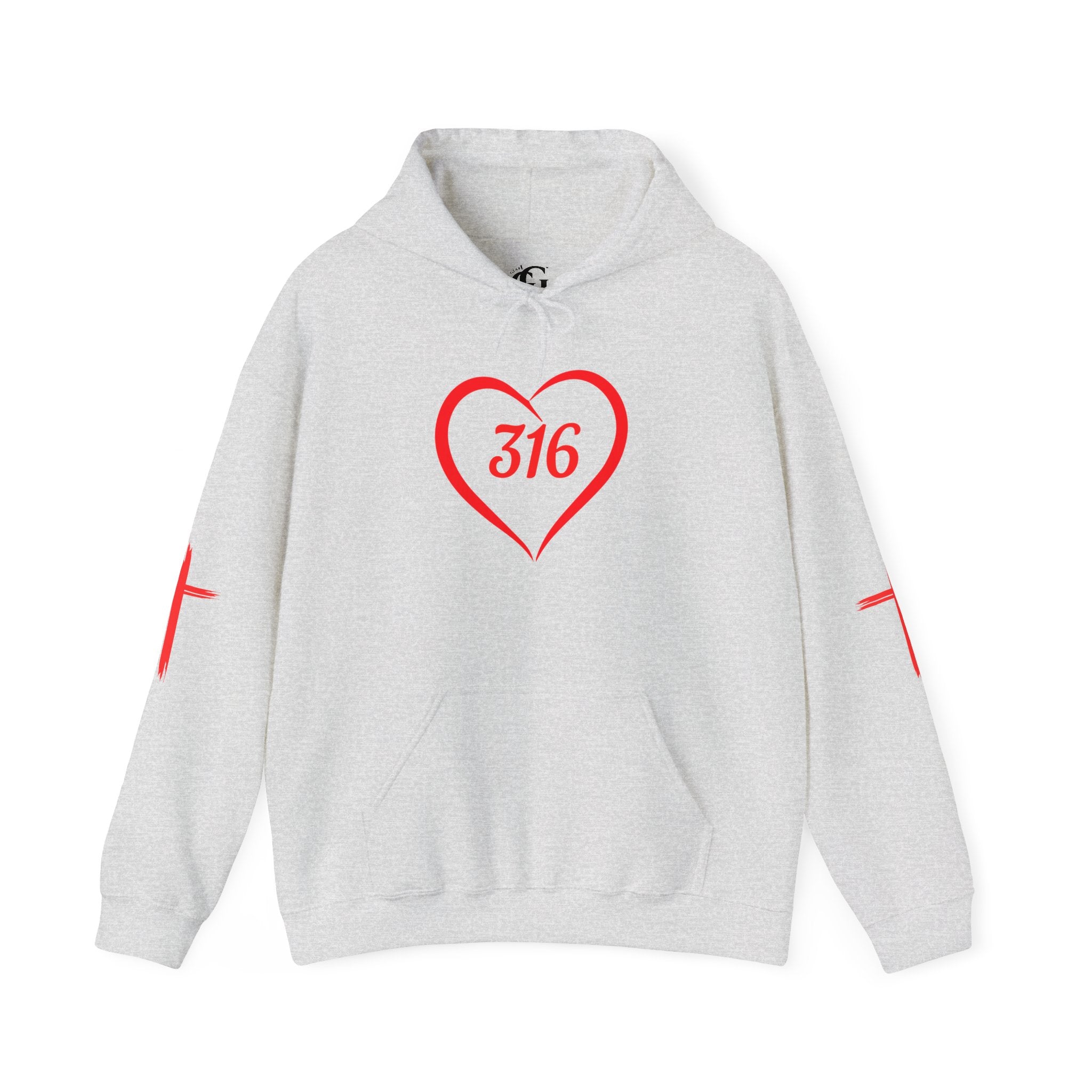 Collection of Heart 316 Unisex Heavy Blend Hooded Sweatshirt - Comfortable Faith-Inspired Apparel in a gallery layout