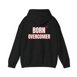 Collection of Born Overcomer - Unisex Heavy Blend Hoodie - Inspirational Sweatshirt for Everyday Comfort in a gallery layout