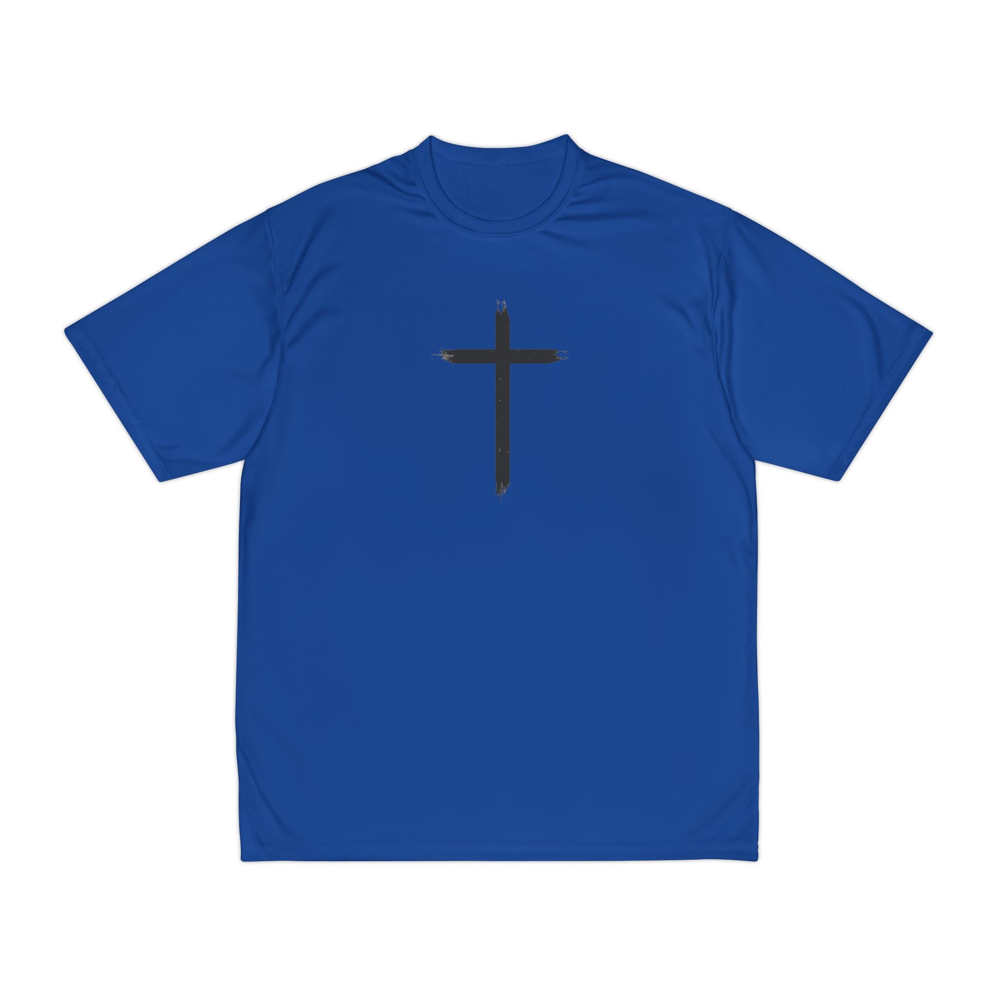 Collection of Men's Performance T-Shirt with Cross Design - Ideal for Active Lifestyle & Faith-Inspired Wear in a gallery layout