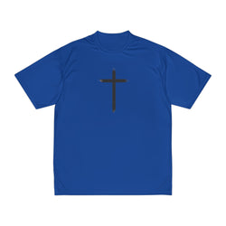 Collection of Men's Performance T-Shirt with Cross Design - Ideal for Active Lifestyle & Faith-Inspired Wear in a gallery layout