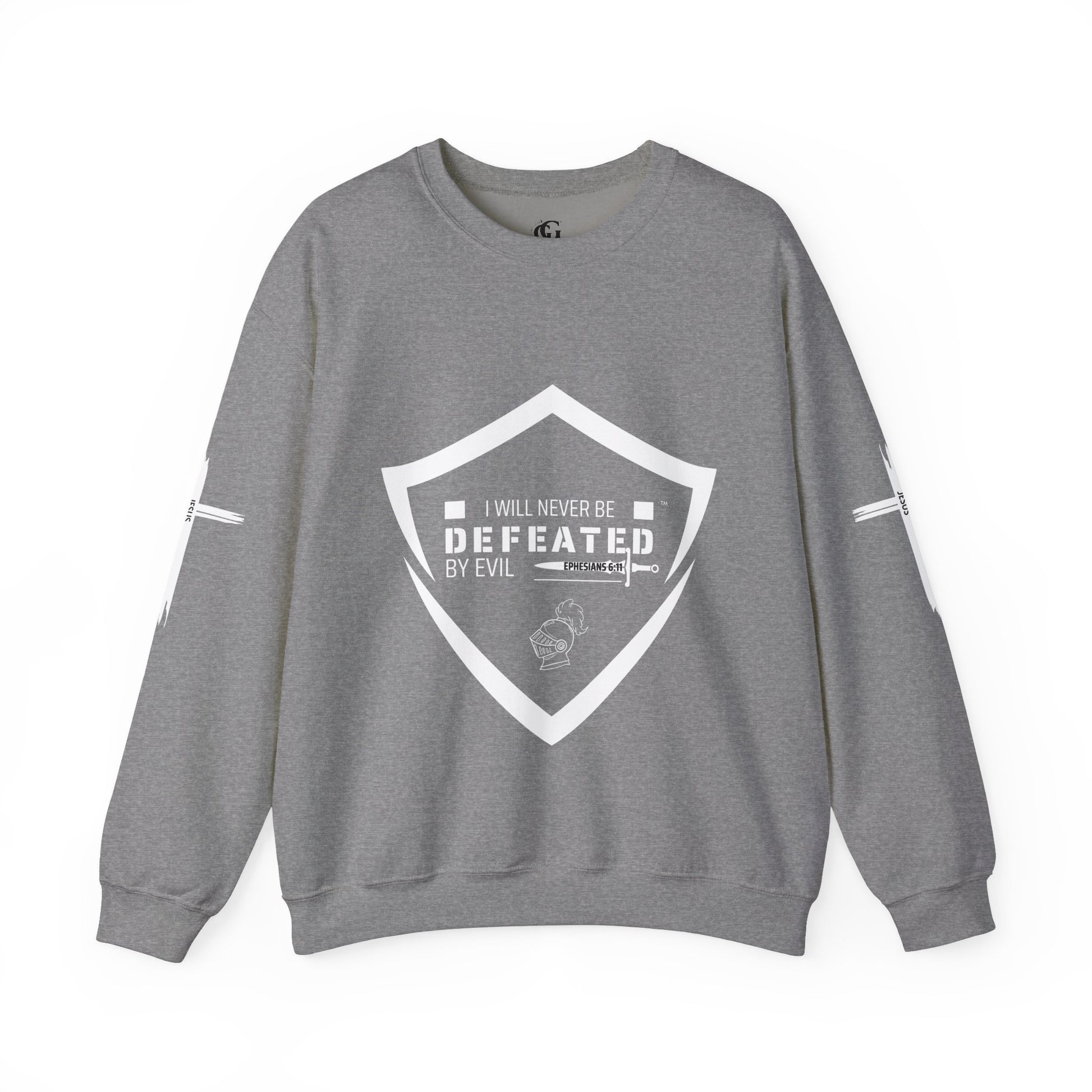 "I WILL NEVER BE DEFEATED" Unisex Crewneck Sweatshirt