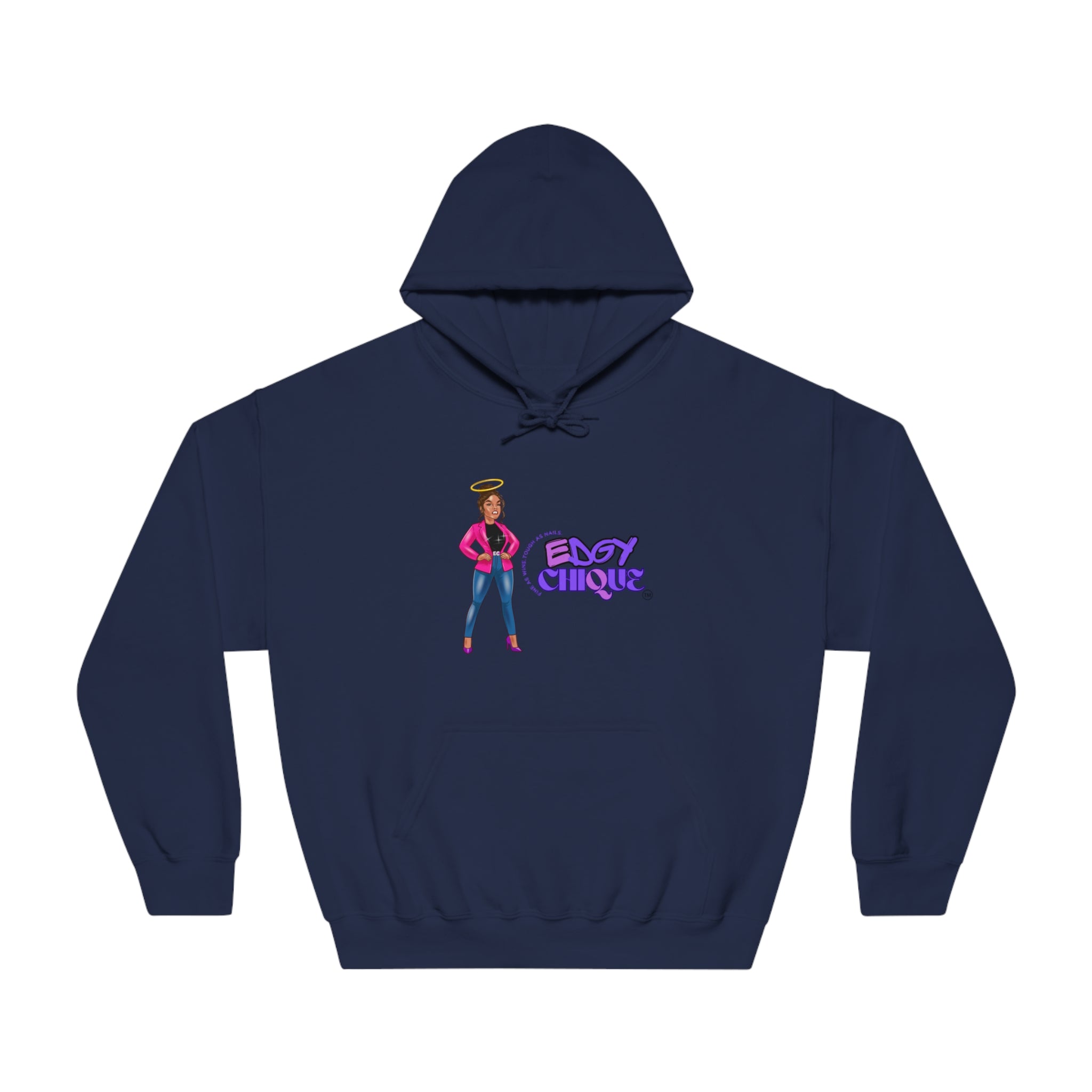 Collection of Edgy Chic Unisex Hooded Sweatshirt - Trendy Graphic Design for Fashion Lovers in a gallery layout