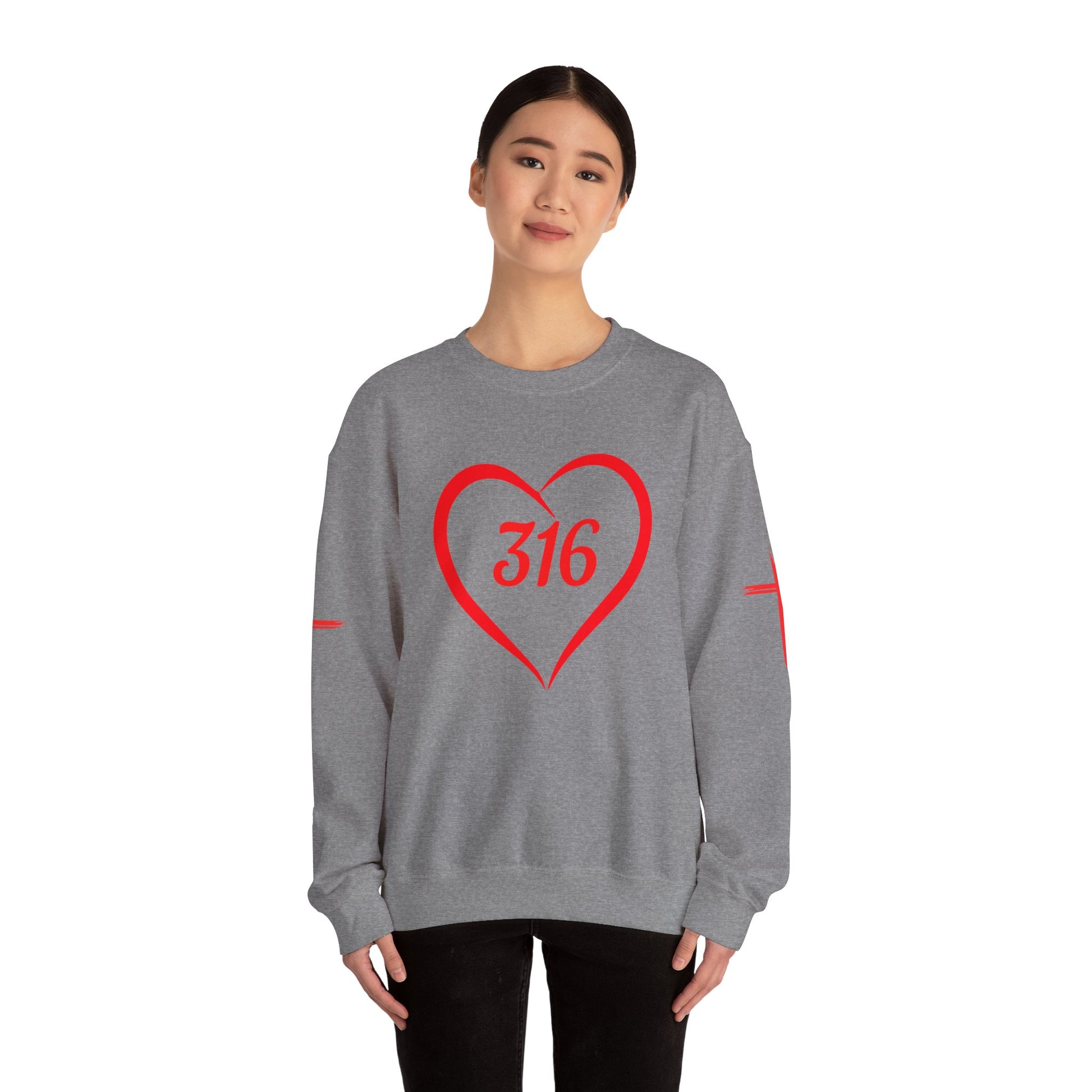 316 Heart Graphic Unisex Crewneck Sweatshirt - Cozy Casual Love