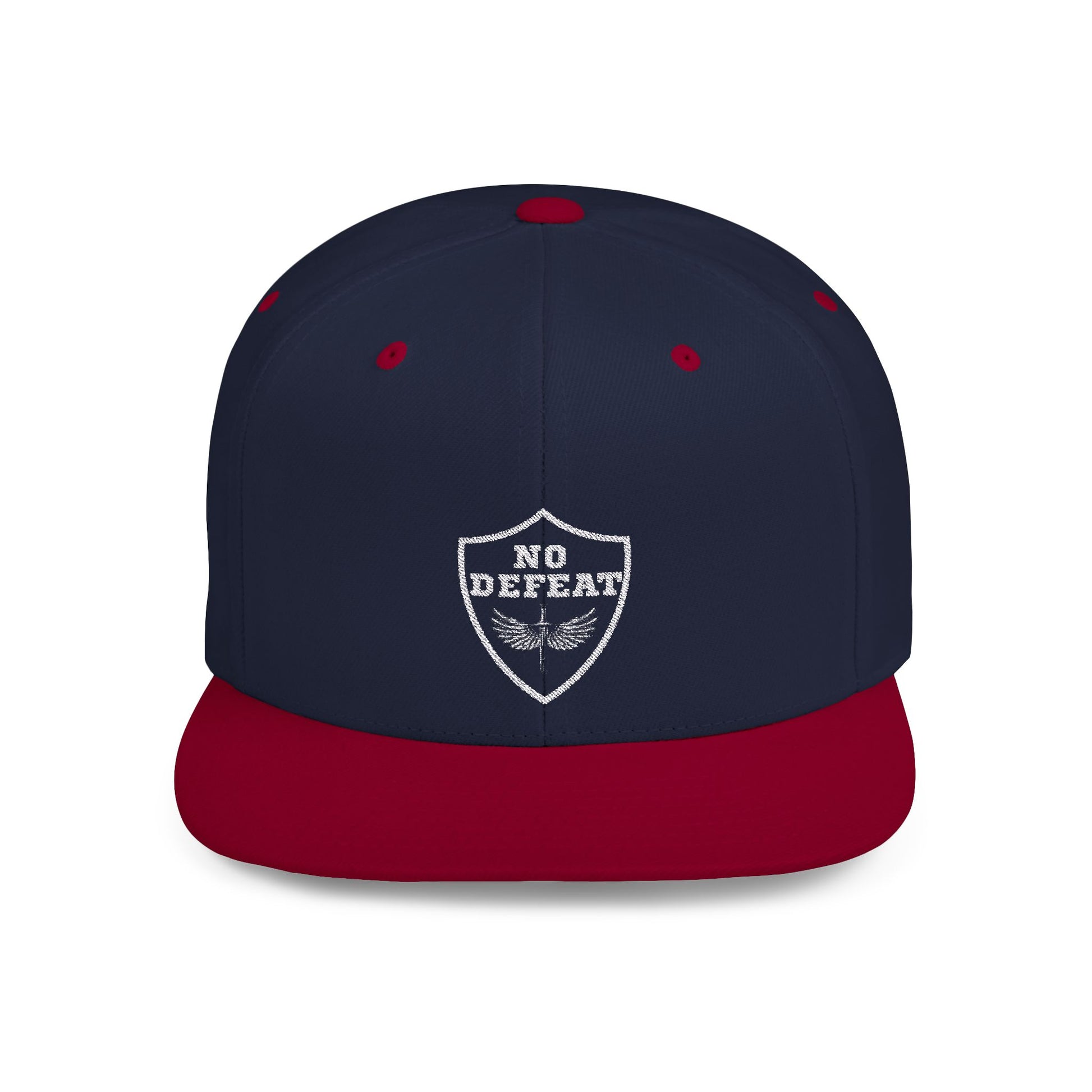 No Defeat Flat Bill Snapback Hat - Perfect for Casual Outings and Celebrations