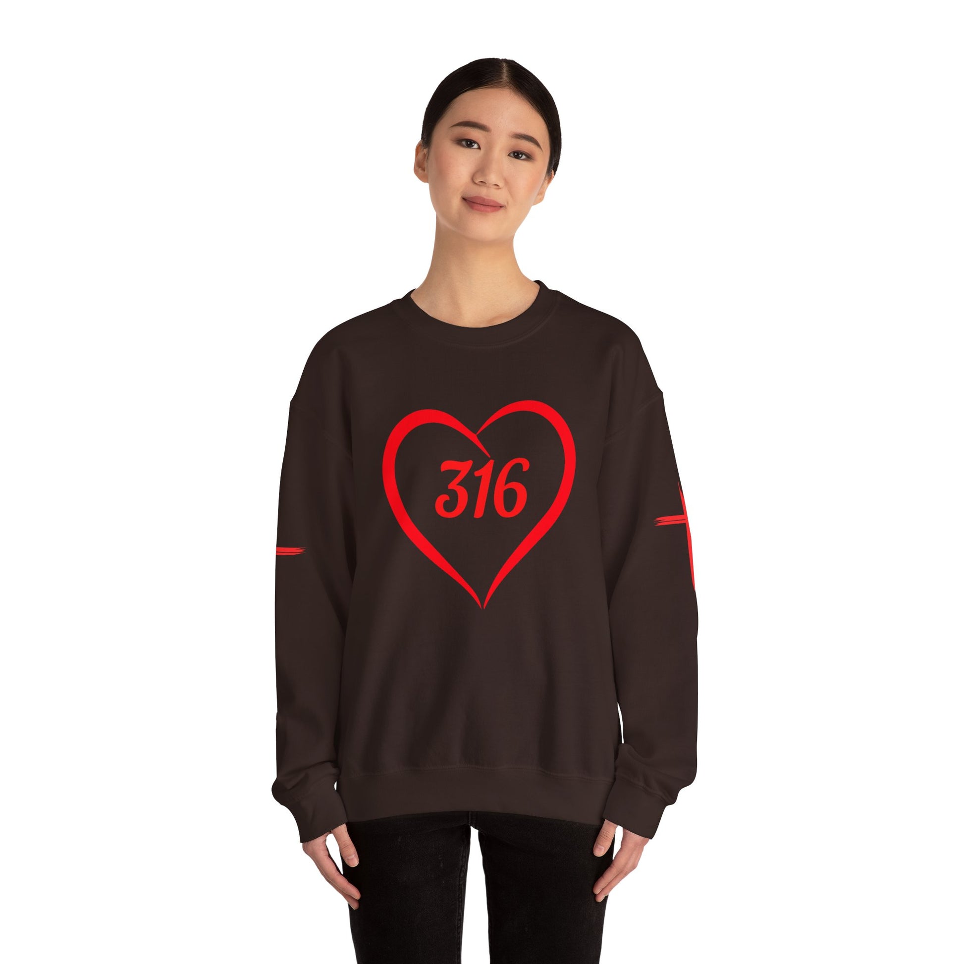 316 Heart Graphic Unisex Crewneck Sweatshirt - Cozy Casual Love