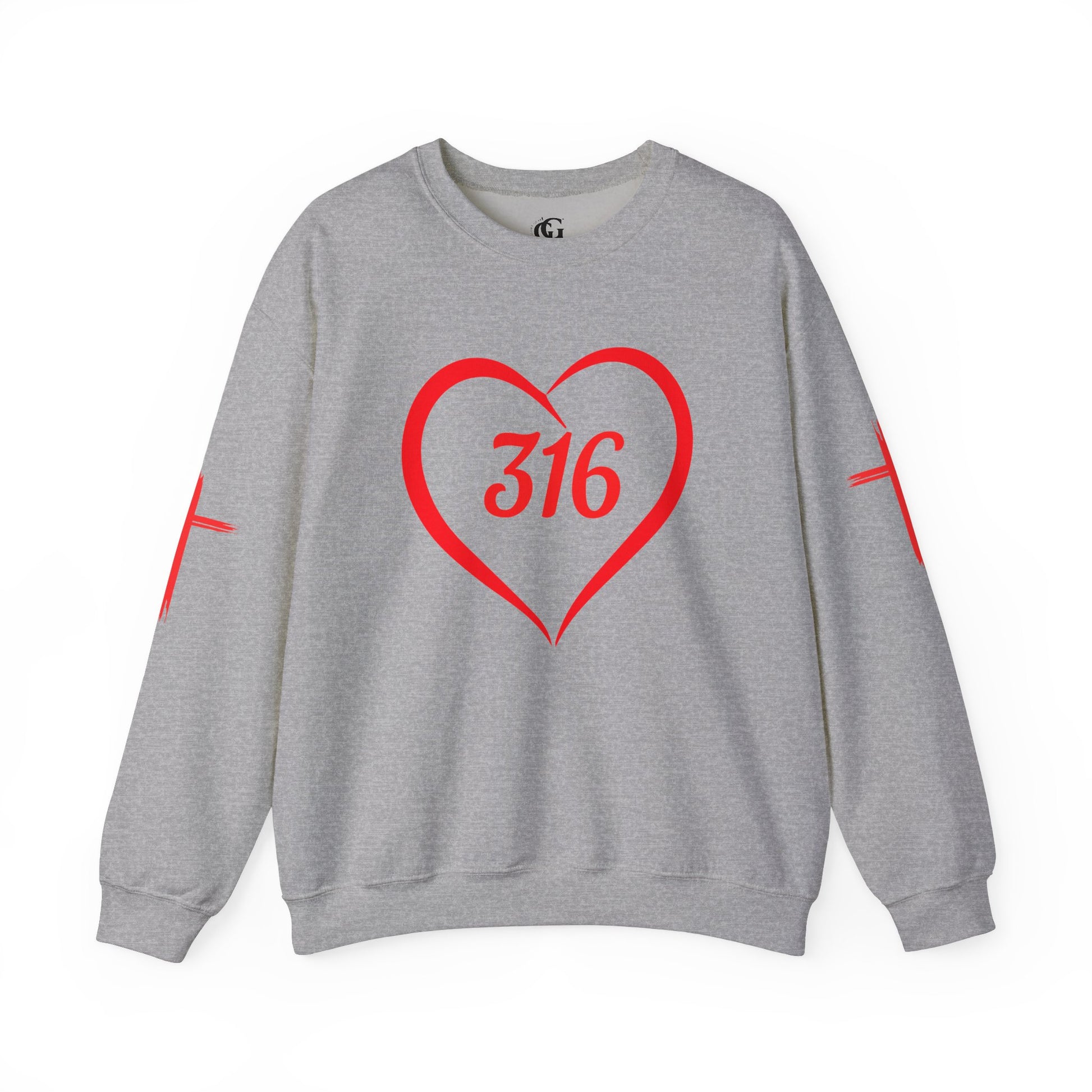 316 Heart Graphic Unisex Crewneck Sweatshirt - Cozy Casual Love