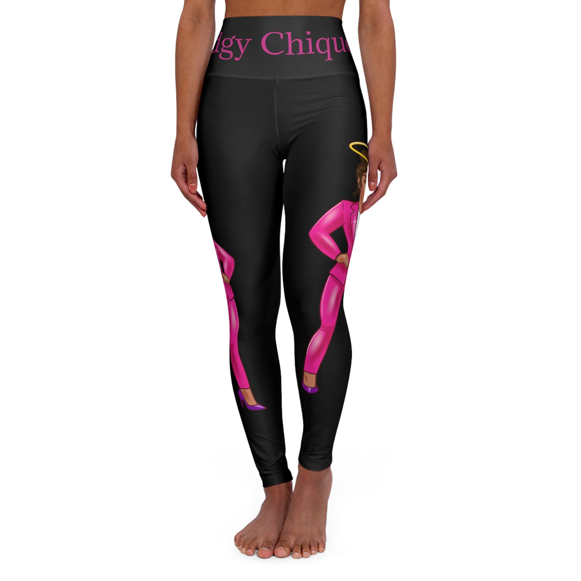 Edgy Chic High Waisted Yoga Leggings for Fitness Enthusiasts | Trendy Workout Wear