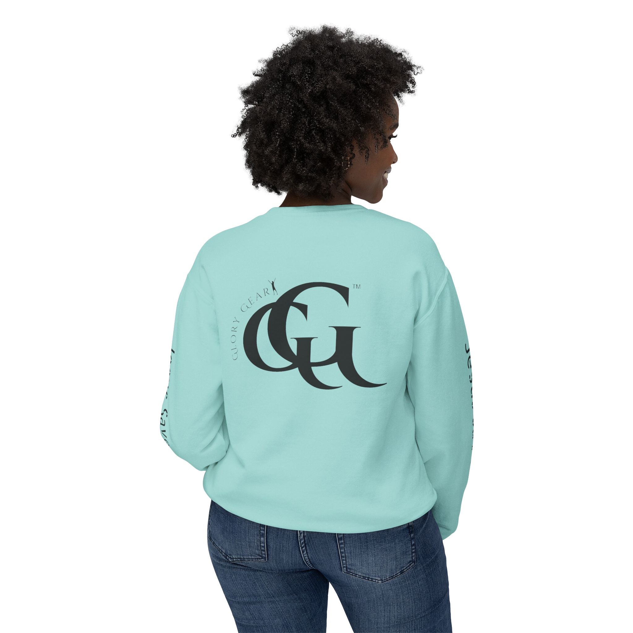 Collection of Inspirational Unisex Crewneck Sweatshirt - Glory Gear 'Jesus Saves' Design in a gallery layout