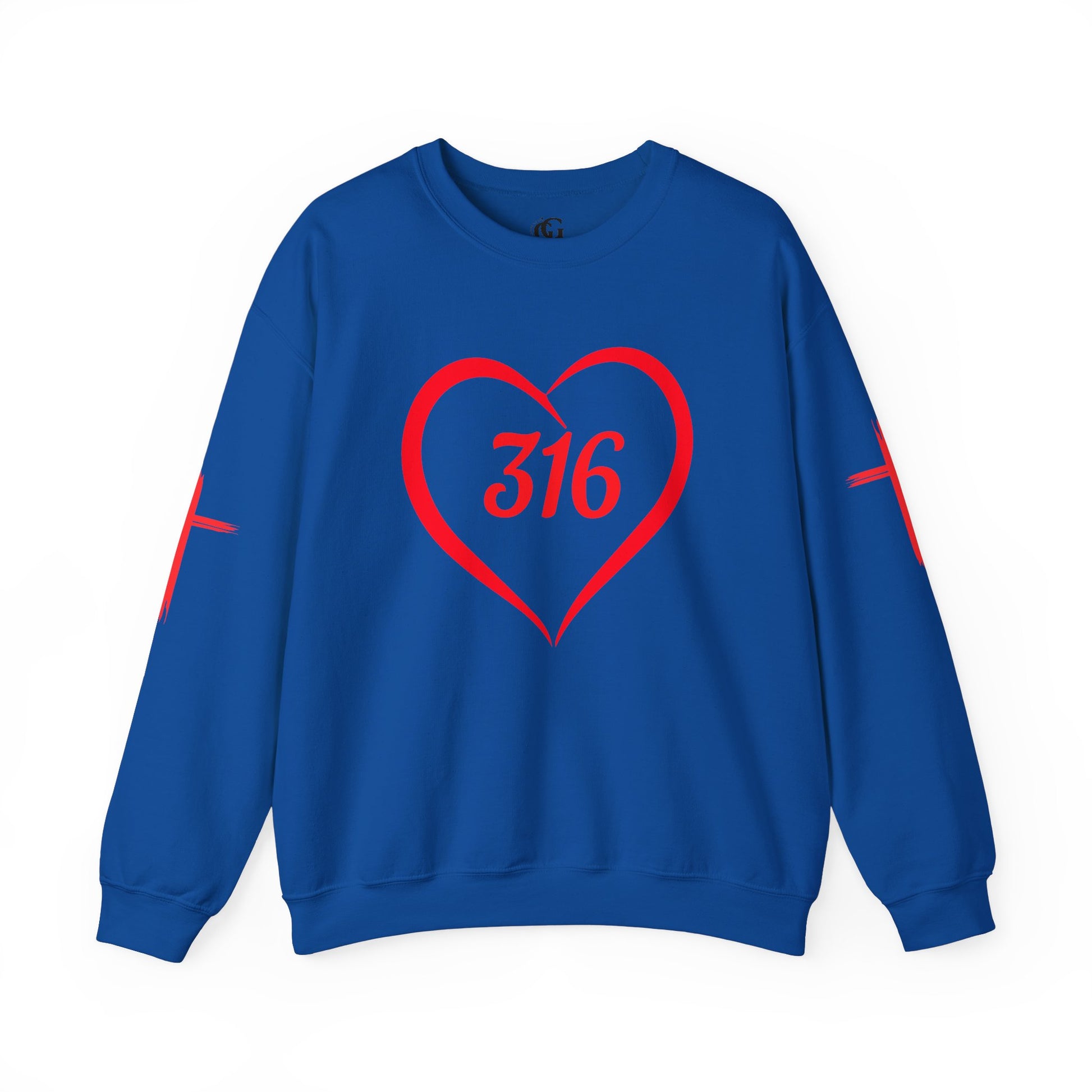 316 Heart Graphic Unisex Crewneck Sweatshirt - Cozy Casual Love