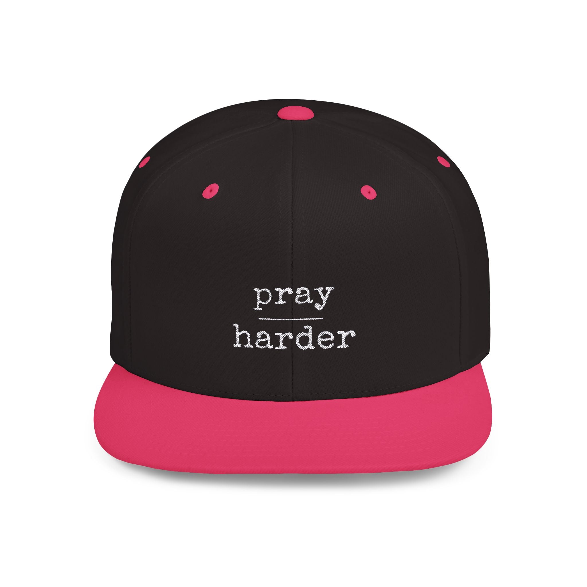 Collection of Pray Harder Flat Bill Snapback Hat - Motivational Cap for Daily Inspiration in a gallery layout