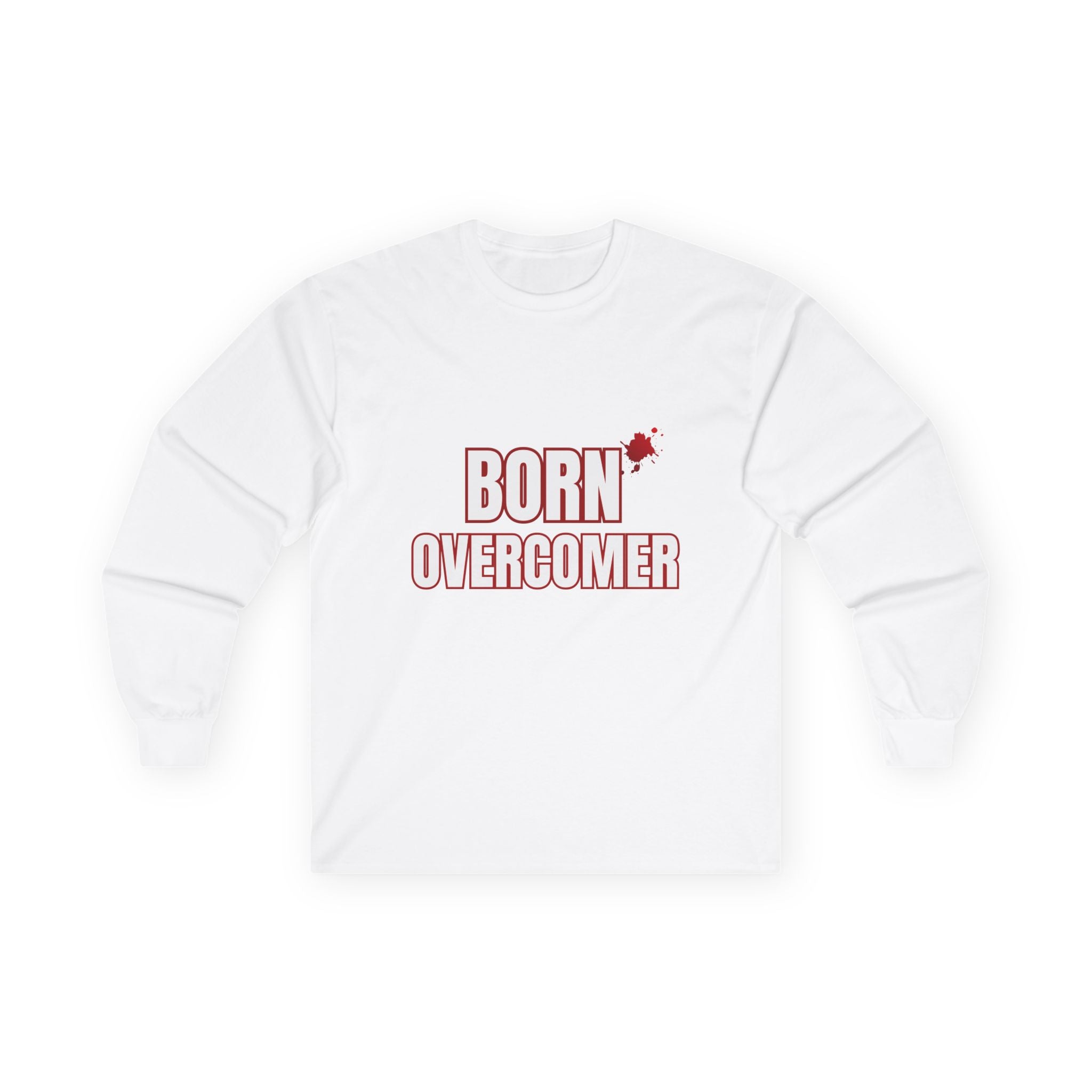 Collection of Born Overcomer Unisex Long Sleeve Tee - Inspirational Motivational Shirt in a gallery layout