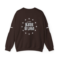 Collection of Faith-Inspired Unisex Heavy Blend Crewneck Sweatshirt - 'Jesus Is Lord' Design in a gallery layout