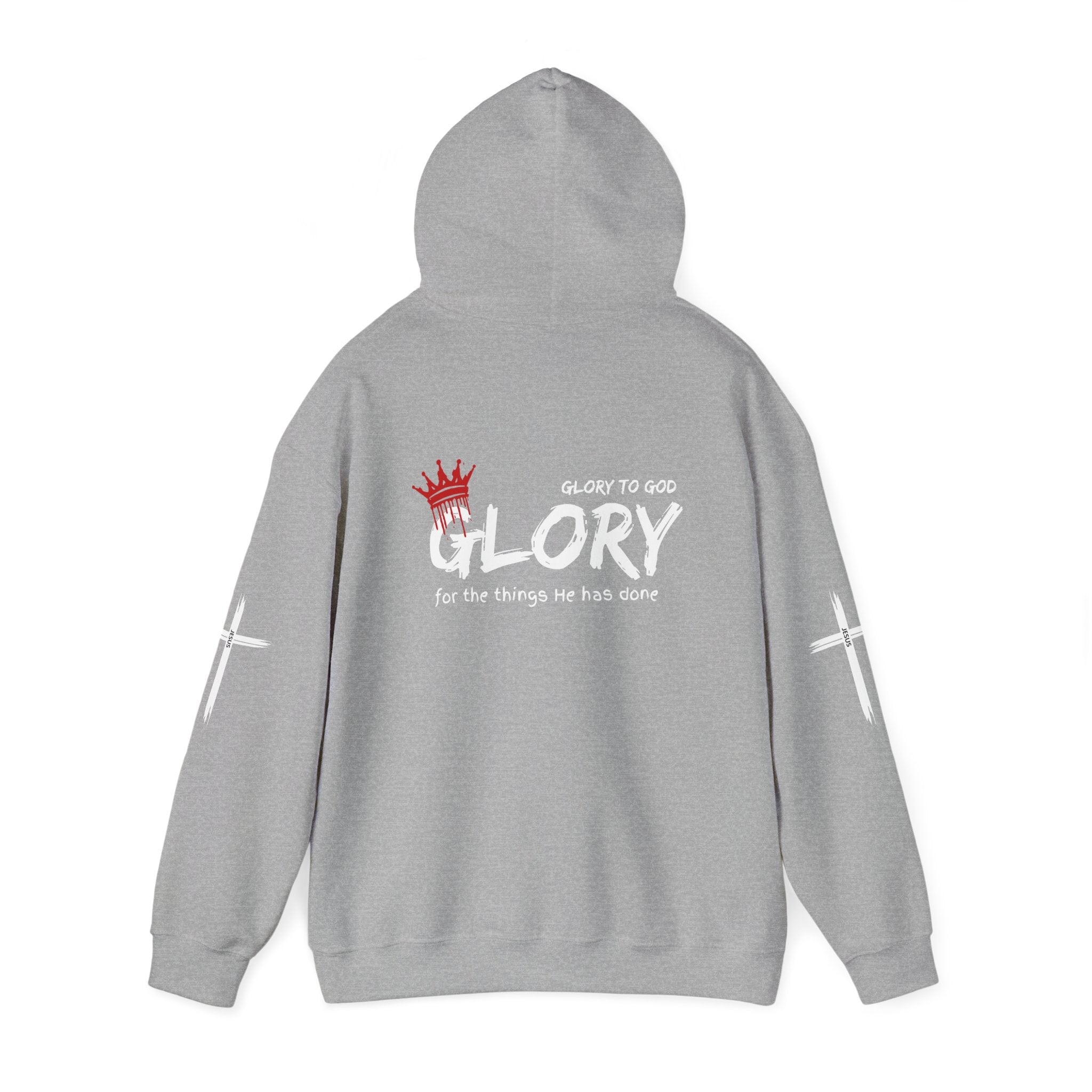 Collection of Glory to God Crown & Cross Unisex Hoodie in a gallery layout