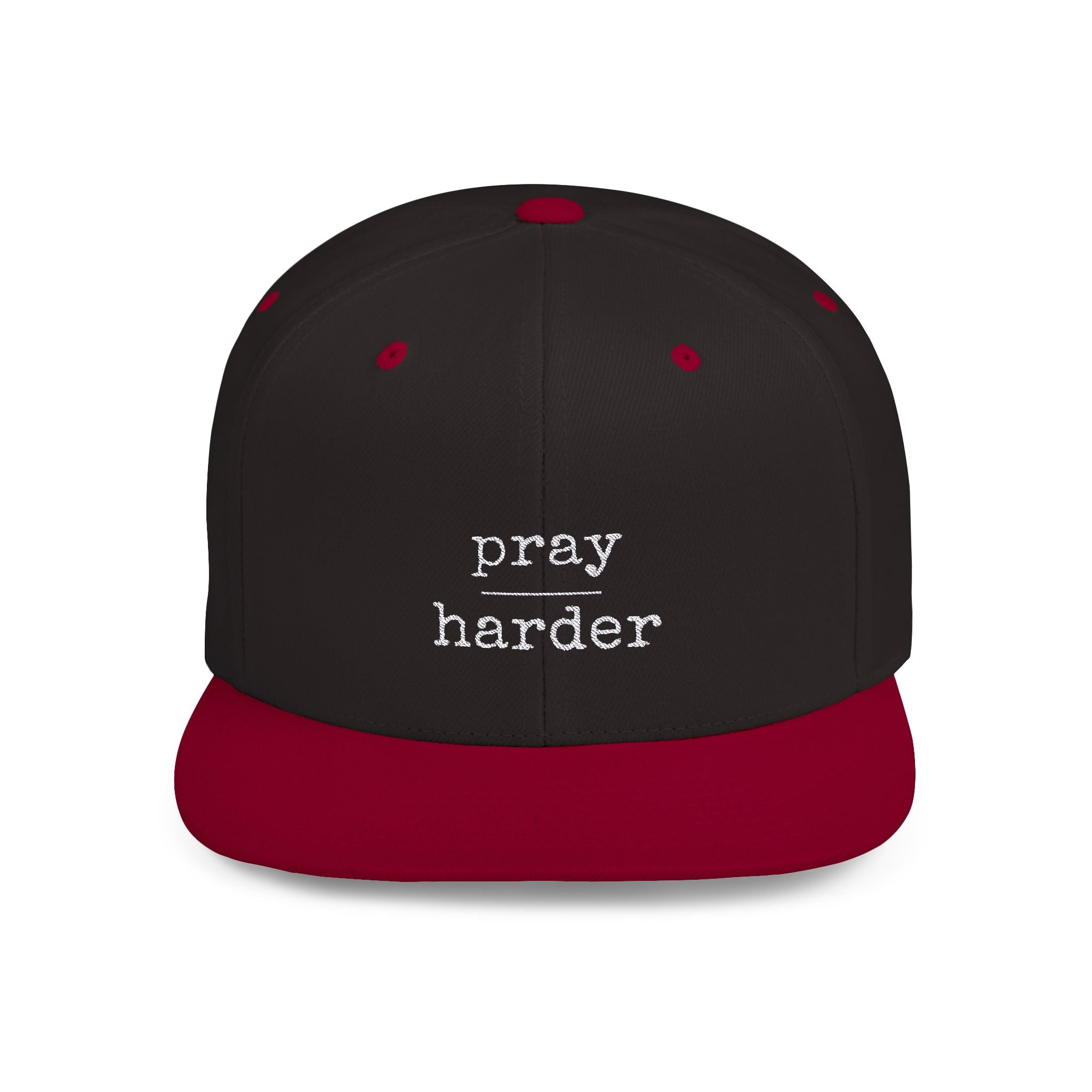 Collection of Pray Harder Flat Bill Snapback Hat - Motivational Cap for Daily Inspiration in a gallery layout