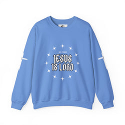 Collection of Faith-Inspired Unisex Heavy Blend Crewneck Sweatshirt - 'Jesus Is Lord' Design in a gallery layout