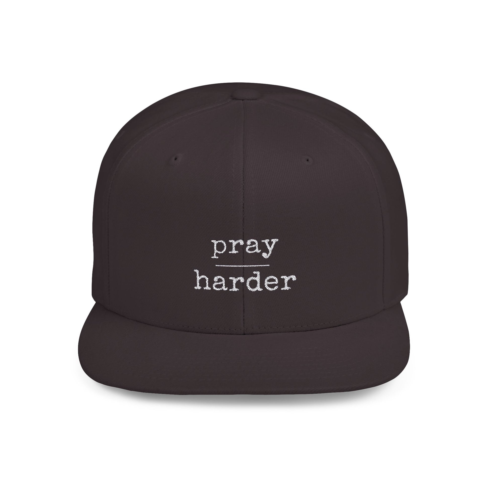 Pray Harder Flat Bill Snapback Hat - Motivational Cap for Daily Inspiration