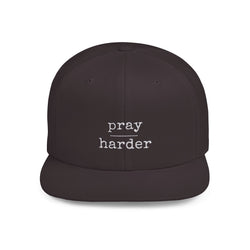 Collection of Pray Harder Flat Bill Snapback Hat - Motivational Cap for Daily Inspiration in a gallery layout