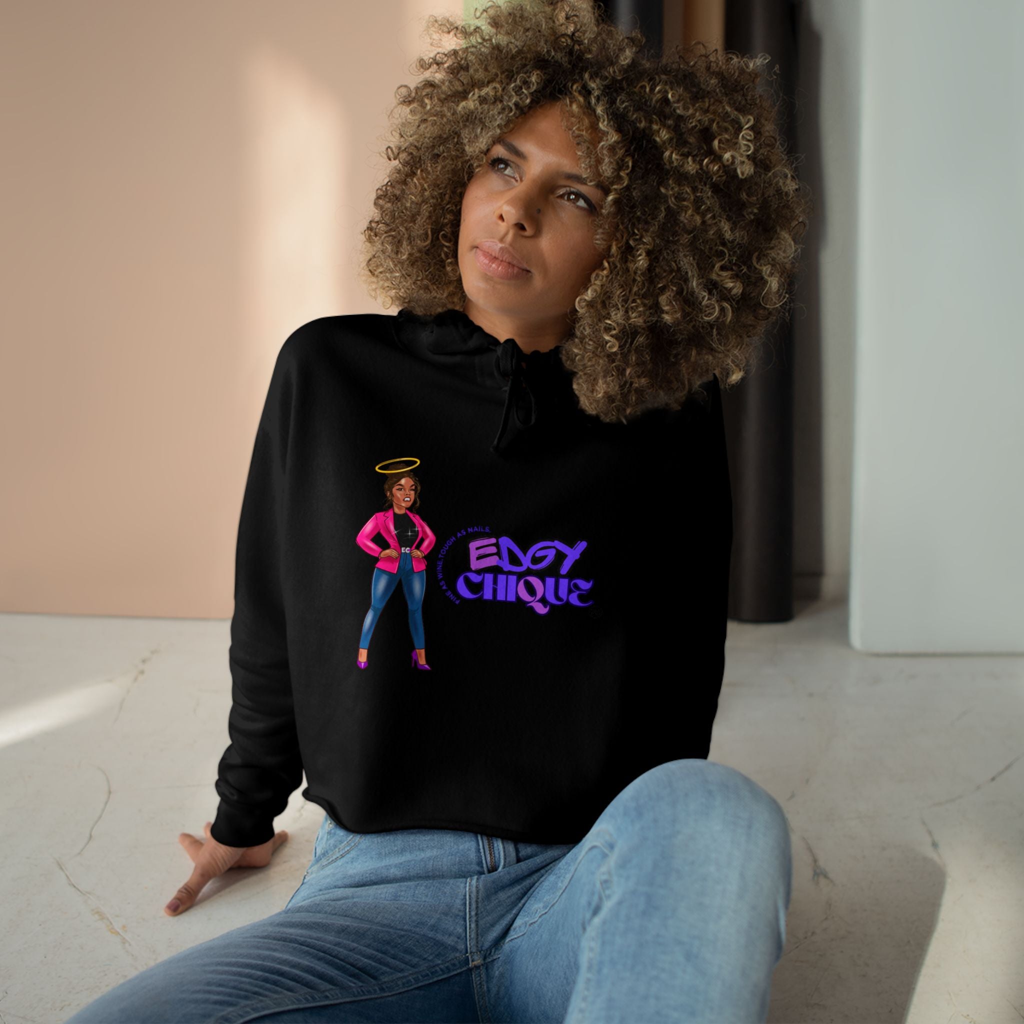 Collection of Edgy Chique Crop Hoodie in a gallery layout