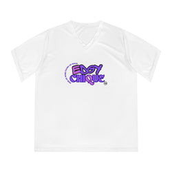 Collection of Edgy Chique Women's V-Neck Performance T-Shirt - Bold Graphic Tee for Active Lifestyle in a gallery layout